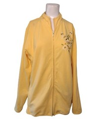 Vintage Artisans Bumblebee Zip Sweatshirt Womens Size L Yellow Embroidered READ