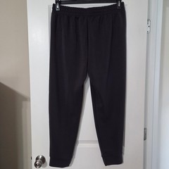 Avia Womens Sandwash Black Scubaknit Pleated Joggers With Slash Pockets Sz L EUC