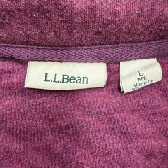 LL Bean Womens Quilted Full Zip Sweatshirt Jacket Plum Purple Size L 508104*