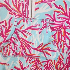 Lilly Pulitzer Skipper Popover Underwater Escape Coral Pink Blue White Size XXS