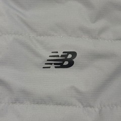 New Balance Women Puffer Fleece Jacket Full Zip Gray Green Size Medium