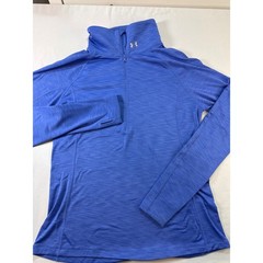 Under Armour ColdGear Womens Large Blue Heathered 1/4 Zip Thumbhole Top L