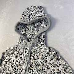 Lululemon After Asana Hoodie Not So Petite Fleur Silver Spoon Sz 4 Grey Floral