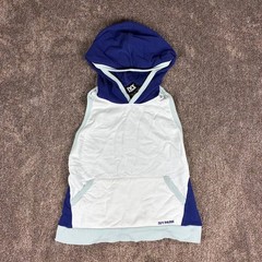 Ivy Park Sleeveless Backless Hoodie Tank Top Womens Size Medium White & Blue