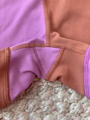 L*Space Colorblock Ribbed Biker Shorts Alo Pink Mauve High Rise Activewear Athle