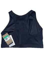 Nike Womens Black Swoosh Air Force 1 Laced Up Front Racerback Sports Bra