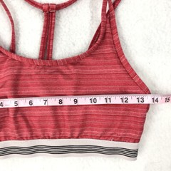 Sports Bra Women Medium Red White Striped Multi Straps Active Yoga Gym