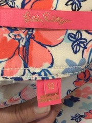 Lilly Pulitzer Floral Skort Pink Blue White Golf Tennis Skirt Women’s 12