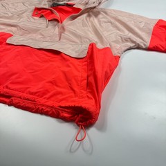 GapFit Windbreaker Jacket L Orange Pink Hooded 1/4 Zip Fastening Drawstring