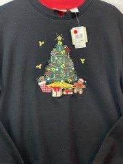NWT Baxter & Wells Womens L Christmas Embroidered Front and Back Sweatshirt