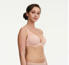 Chantelle 30DD Norah Chic Plunge T-Shirt Bra NWOT 16MNA Nude Rose