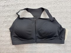 All in Motion Womens 44DD Black High Support Front Zip Sports Bra