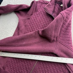 LL Bean Womens Quilted Full Zip Sweatshirt Jacket Plum Purple Size L 508104*