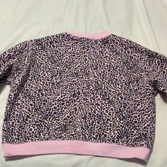 Nike Women’s Pink/Black Leopard Animal Print Fleece Crewneck Sweatshirt S