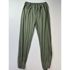Olive Green Heathered Jersey Knit Joggers Womens Medium Relaxed Fit