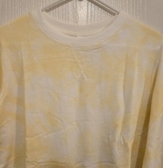Women’s Stars Above Yellow Tie-Dye Beautifully Soft Fleece Sweatshirt, Size M