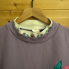 Vintage Hummingbird Floral Colorful High Neck Lavender Sweatshirt Spring Nature