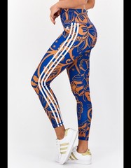 Adidas Farm Rio Womens XL Pants Leggings Training Aeroready Blue Orange Street