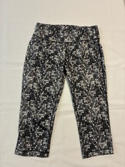 Pre Owned Black Gray And White Danskin Activewear Pants SizeM