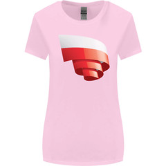Curled Poland Flag Polish Day Football Womens Wider Cut T-Shirt