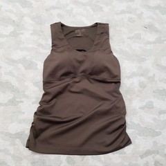 Athleta Tank Top Womens 34B Brown Pullover Padded Sleeveless