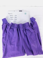 YO Sweatpants Womens Small Purple Elastic Waist Tapered Joggers Pockets Lounge
