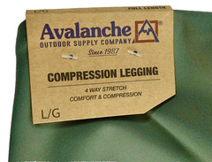 Avalanche Compression Legging Womens Size L Stretch High Waist Zip Pockets Green