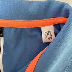 Adidas Polo Shirt Womens Size L Blue Orange Short Sleeve Performance Golf Tennis