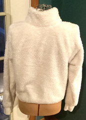 Calvin Klein Performance Small White Fuzzy 1/4 Zip High Neck Sweathshirt