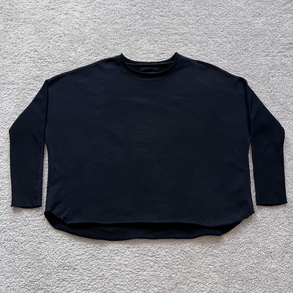 Frank & Eileen Tee Lab Anna Sweatshirt Womens Large Black Oversized USA LAB516TF