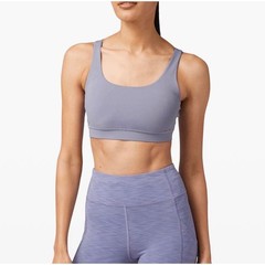 Lululemon Energy Sports Bra Strappy Back Periwinkle Purple Blue Size 8 *FLAWS*