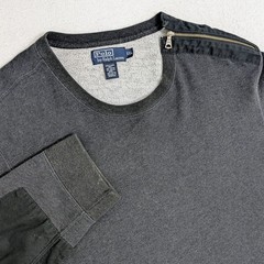 Polo Ralph Lauren Men’s 2XL Gray Sweater Shoulder Zip Acrylic Blend