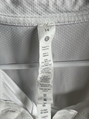 Lululemon Shirt Women 14 White Quick Drying Polo Preppy Tennis Golf Athletic