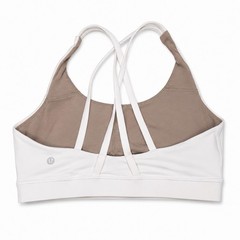Lululemon Energy Bra White Strappy Back Medium Support Size 6