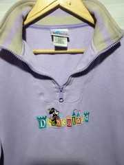 Vintage Disneyland Resort Women’s Purple 1/4 Zip Pullover Sweatshirt, Size M