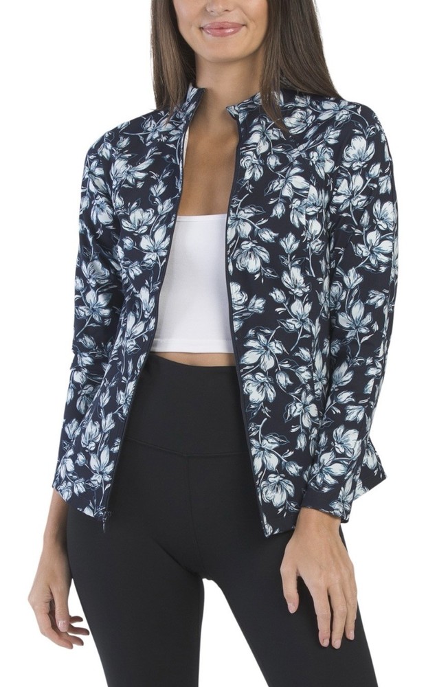 NWT Tommy Bahama Yoga Full Zip Jacket Pullover S M L XL Navy Pockets UPF F9