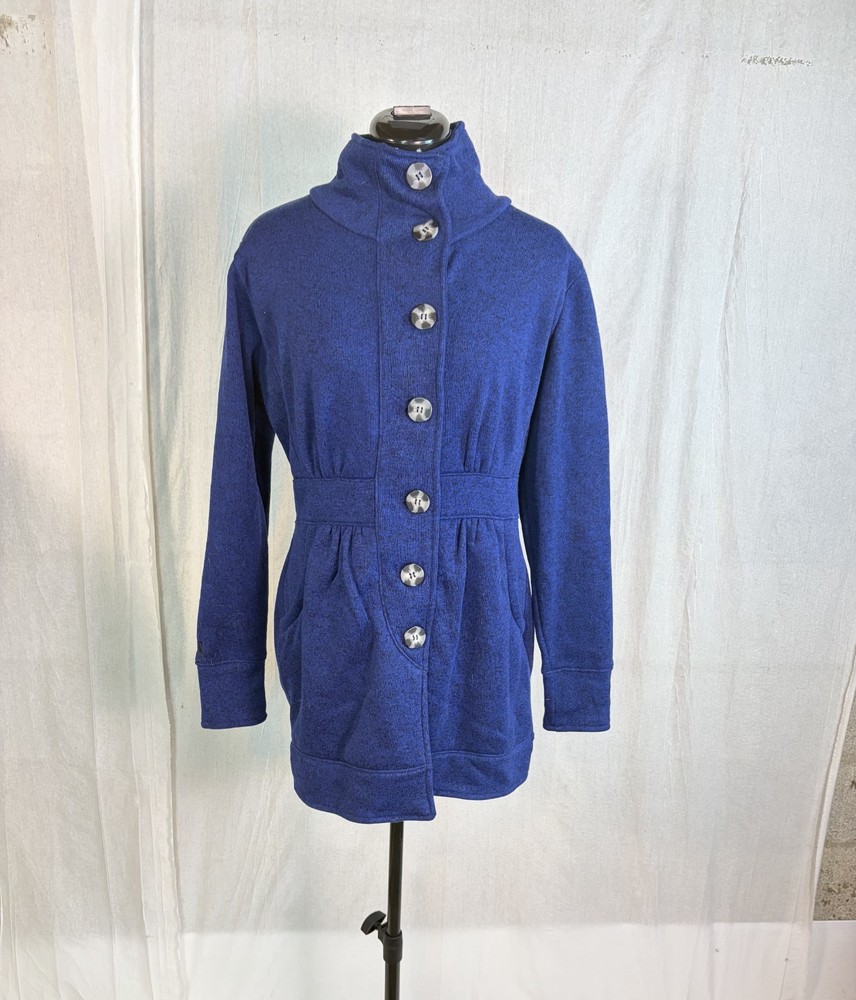 Avalanche Womens Thermal Mid Layer Blue Fleece Jacket Size Large Buttons NWT