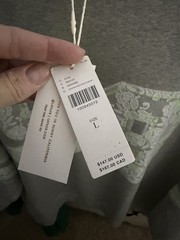 $147 NWT L*Space Anthropologie Lace 98 Graphic Legend Sweatshirt Gray Limeade L