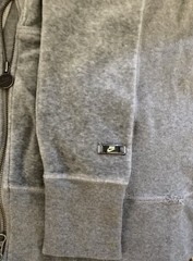 Nike Sportswear Womens Gray Plush Velour Zip Up Hooded Jacket Size XS (0-2)