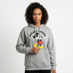 Mickey Mouse Grey Hoodie Sweatshirt With Drawstring Hood & Front Pocket XL
