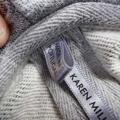 Karen Millen Sweater Womens 10 Gray Heather Zip Cowl Turtle Sweatshirt Jacket