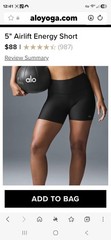 Alo Yoga Airlift Energy Short Black High Waist W6295R Womens Size S NWT