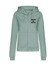 Personalised Printed AWDis Women’s College Full Zip Up Zoodie Custom Text/Logo