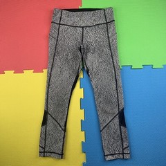 Lululemon Size 4 Pace Rival Crop Power Luxtreme Spray Jacquard White Black