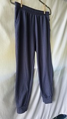 Eddie Bauer Lounge Pants Womens Small Blue Fleece Joggers Elastic Waist Pockets