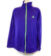 Womens Adidas Game Day D84994 Purple Green Full Zip Cross Training Jacket