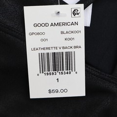 Good American Leatherette V Back Bra GP0800 Black001 Size 1 [Small]