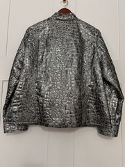 Chico’s Women’s Silver Metallic Stone Print Full Zip L/S Jacket Sz 3 XL (337)