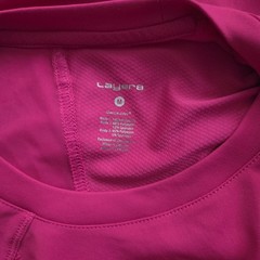 Layer 8 Performance Long Sleeve Tee Shirt Mesh Inserts Qwick-Dry Pink Size M