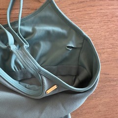 L*SPACE Active Revel Ribbed Crop Top Bra & Revel Short Set-Cypress-Size XS-$201